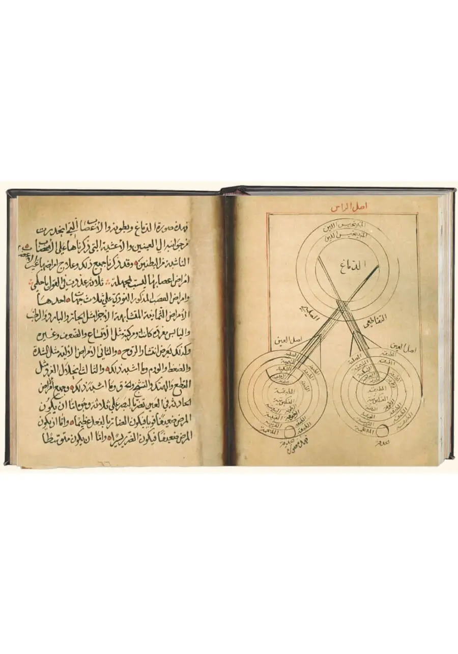 Drawing of optic nerve by the Omani physician Rashid Bin Amira